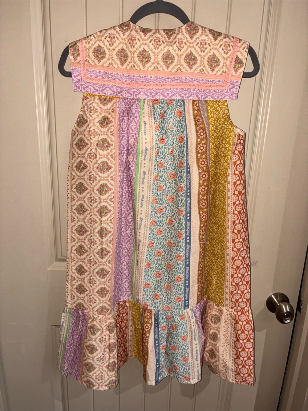 Umgee Lavender, Pink & Mustard Patchwork Button-Down Dress - Picture 3 of 9